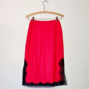 Vintage Red & black half slip